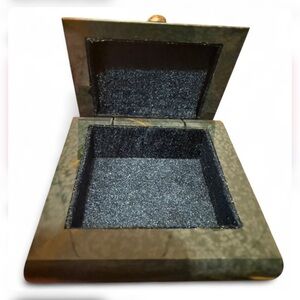Black Stone Trinket Box with Felt Lining
